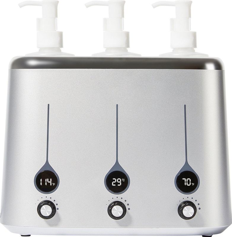 Master Massage - Massageolieverwarmer - Grijs - 3 Flessen - 40°C tot 60°C