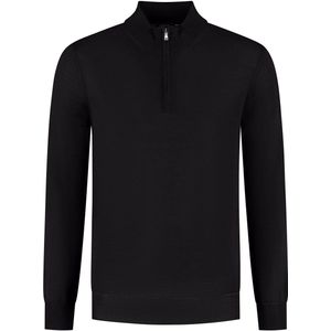 GENTS - Halfzip merinoblend - Wol - Zwart - Maat S/S