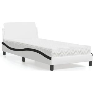 vidaXL-Bed-met-matras-kunstleer-zwart-en-wit-80x200-cm