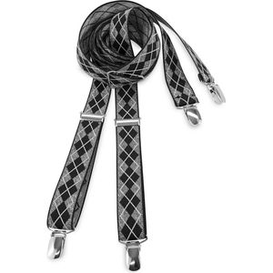 We Love Ties - Bretels - 100% made in NL, Mister Glitter - zwart / grijs / zilver glitter