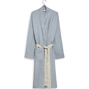 Yumeko kimono badjas gewassen linnen dusk blauw l