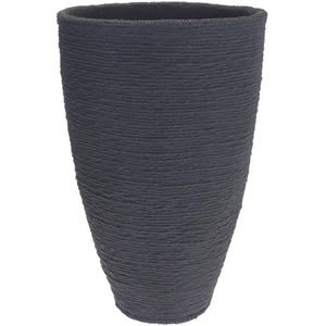 Homestyle Bloempot Geribbeld - Bloempotten - 40x40x60 cm Lichtgrijs