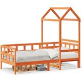 vidaXL - Kinderbed - met - huisje - massief - grenenhout - wasbruin - 80x200 - cm