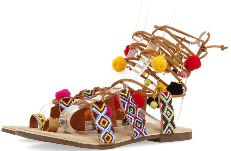 Sandalen - Dierenprint - Leer - Gecombineerd Bovenwerk - Flexibele Zool