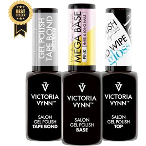 GUAPÀ® MEGA BASE - BIAB Starterspakket - Victoria Vynn™ Gel Polish Mega Base - Tape Bond - Top Coat - Verstevig Zwakke en Zachte Nagels - Rubber Base 8 ml Pink