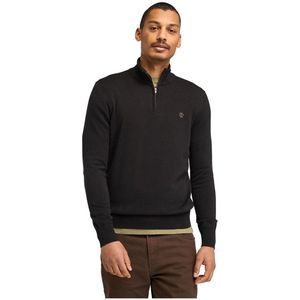 Timberland - Sweater - Blauw - Katoen - Halve Rits