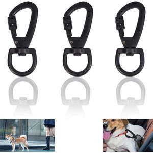 Draaibare karabijnhaak set van 3 - hondenhalsband - schroefslot - bergbeklimmen - sleutelhanger .