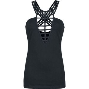Gothicana Zwarte halternek met geraffineerde vetersluiting - Dames - XS