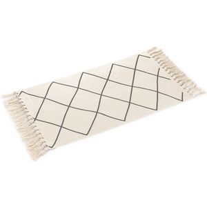 Navaris badmat van 100% katoen - Vloermat voor badkamer, keuken, balkon of gang - 80 x 50 cm badkamermat - Huidvriendelijke decoratieve mat