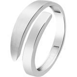 Lucardi Dames Zilveren ring mat/glans - Ring - 925 Zilver - Zilverkleurig - 18.5 / 58 mm