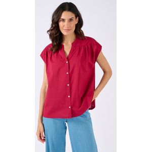 Damart - Mouwloze blouse van katoenvoile - Dames - Rood - 40