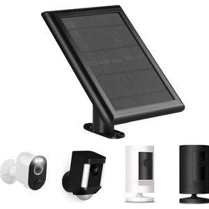 35 W Zonnepaneel voor Ring Stick Up Cam - Zonnepanelen - Draadloze Beveiligingscamera - Micro USB C-kabel - Zwart