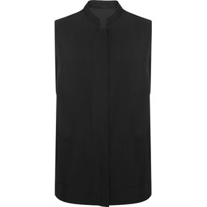 Zwart damesschort met blinde drukknopen, zakken en mao kraag ,model Aldany maat XL