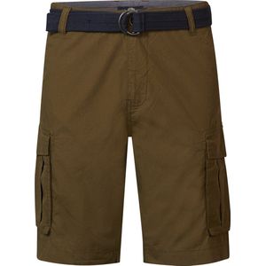 Petrol Industries - Heren Cargo Short met Riem Poplin - Groen - Maat M