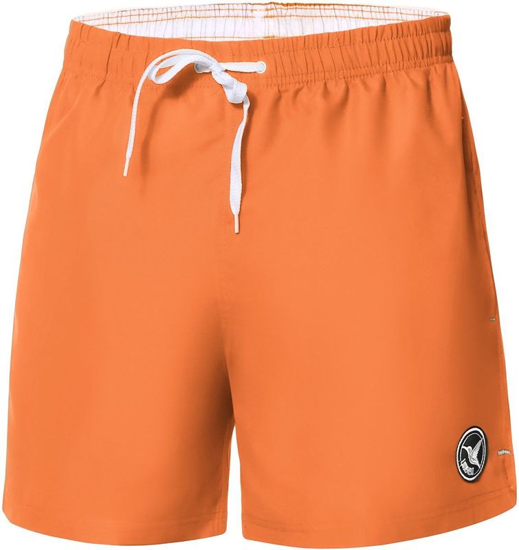 Ladeheid LA-LA40-198-SWS Heren Zwembroek - Zwemshorts - met zijzakken en achterzak - sneldrogend - met binnenslip van mesh - Koordsluiting - Polyester - Oranje - S