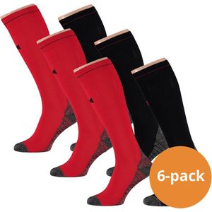 Xtreme Sockswear Compressie Sokken Hardlopen - 6 paar Hardloopsokken - Multi Red - Compressiesokken - Maat 35/38