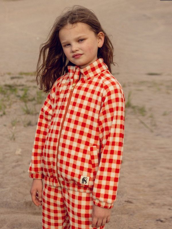 Mini Rodini Fleece Jas - Ruitjes - Rood/Wit Geruit - Mini Rodini - 4-5 jaar (104-110) - Fleece Jassen