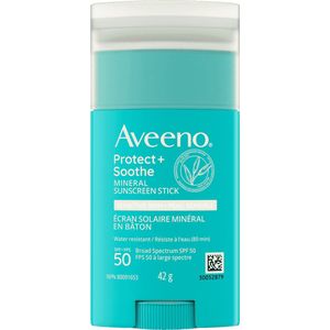 Aveeno - sweat + water resistant -  Minerale Gevoelige Huid Zonnebrandcrème SPF 50 / 42g