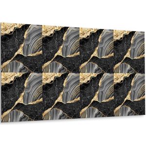 Tulup PVC Wandpaneel - Marmeren Mozaïek Vinyl Wandpaneel - 100 cm x 50 cm - Veelkleurig Zelfklevend Wandpaneel - 1 stuk - Wandpaneel Zelfklevend - Marmer Muurpaneel - Zelfklevend Wandpaneel - Plaktegels Keuken en Badkamer