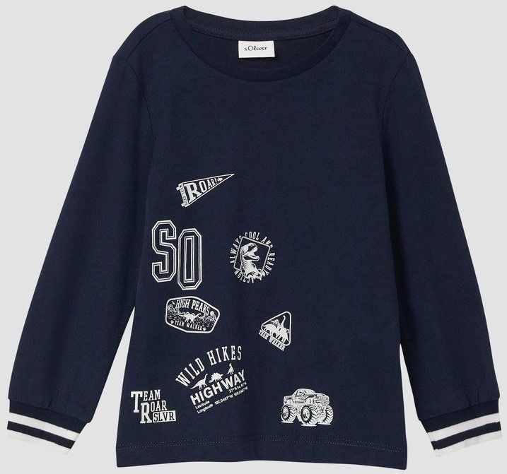 s.Oliver - T-Shirt - Met Lange Mouwen - Stijlvolle Print - Normale Pasvorm