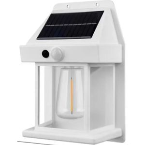 CasaVerse - Solar Lamp Buiten - Buitenlamp op Zonne Energie - Met Bewegingssensor - Lantaarn - Tuinverlichting - Tuinverlichting op Zonne Energie - Solar Buitenlamp - Solar Tuinverlichting - Buitenverlichting - Wit