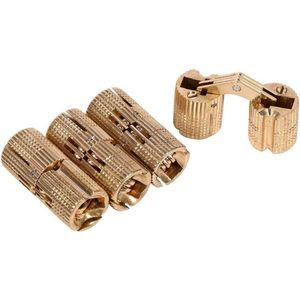 Concealed Barrel Hinges - Invisible Hinge Brass 180° Opening Angle 4pcs (Size: 12mm)
