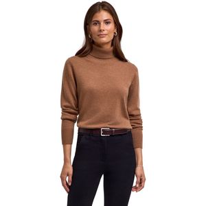 FALKE Luxury Classic Rollneck hoge kwaliteit elegant kasjmier coltrui dames bruin - maat L