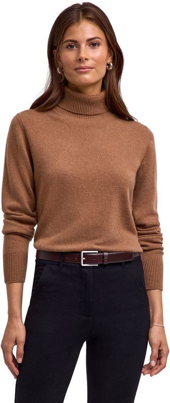 FALKE Luxury Classic Rollneck hoge kwaliteit elegant kasjmier coltrui dames bruin - maat L