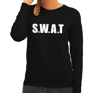 Politie SWAT tekst sweater / trui zwart voor dames - Politie verkleedkleding XS