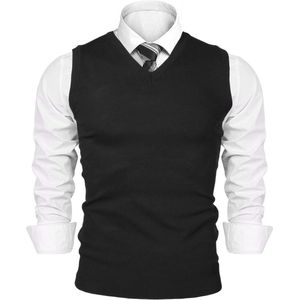 Pullunder voor heren - gebreid, mouwloos, regular fit, V-hals