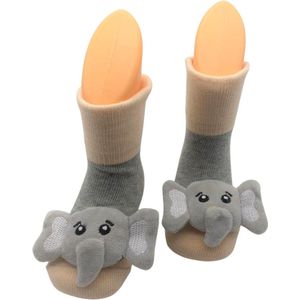 Baby Sokjes, Olifant, Diertje, Grijs, Babyshower sokken, One Size