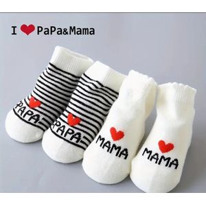 Huissokken - Baby Sokjes - I Love Papa en Mama - Cadeau voor Babyshower - Vaderdag - Moederdag