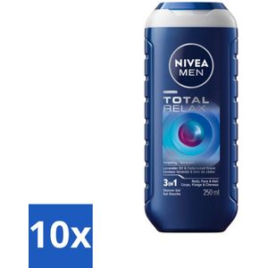 10 x NIVEA MEN - Douchegel - Total Relax - 250 ml -