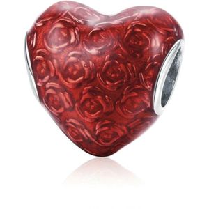 Zilveren bedel Valentijn hart