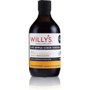 Willy's Biologische Live Turmeric & Honey Apple Cider Vinegar 500 ml