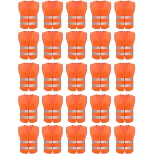 Doodadeals® - 25x Veiligheidshesje XXL voor Volwassenen – Veiligheidsvest – Auto – Oranje Hesjes – Extra groot