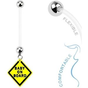 Fako Bijoux® - Zwangerschapspiercing - Baby on Board - Geel