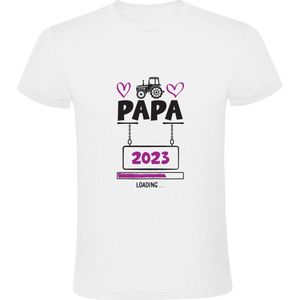 Papa Loading 2023 | Heren T-shirt | vader | dochter | kind | meisje | zwangerschap | in verwachting | baby | Wit