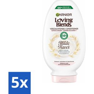 5 x Garnier Loving Blends Milde Haver Conditioner 250 ml - Biologische Havermelk - Hypoallergeen - Natuurlijke Conditioner - Duurzaam Verpakt - Garnier Loving Blends