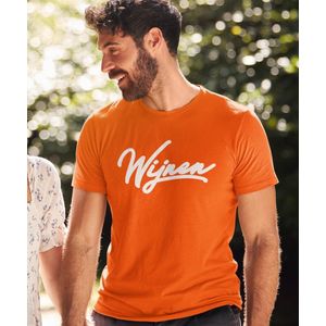 Oranje EK WK & Koningsdag T-Shirt Wijnen (HEREN - MAAT L) | Oranje kleding & shirts | WK Feestkleding