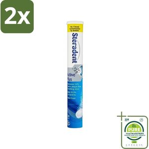 Steradent - Reinigingstabletten - Active Plus - Tegen Tandsteen & Bacteriën - 30 Tabletten - Voordeelverpakking - 2 stuks - Kunstgebit reiniging - Tandsteen verwijderen