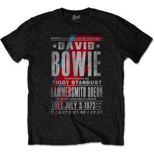 David Bowie - Hammersmith Odeon Heren T-shirt - L - Zwart