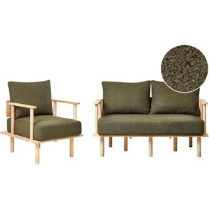 ASKER - Woonkamer set - Donkergroen - Bouclé