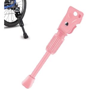 Fietsstandaard - 12 inch - Fietsstandaard Kinderfiets - MTB Kickstand - Kinder- en Jeugdfietsen - Robuust Aluminium - Zijstandaard Fiets - Makkelijk Te Installeren - Fiets, E-Bike, Stadsfiets & Mountainbike - Compatibel - Roze