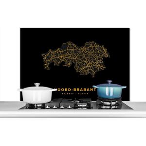 Spatscherm keuken 100x65 cm - Kookplaat achterwand Noord-Brabant - Kaart - Nederland - Muurbeschermer - Spatwand fornuis - Hoogwaardig aluminium