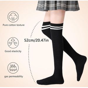 3 Pairs Extra Long Thigh High Socks for Women and Girls - Striped Above Knee Socks - Flabby Boot Stockings - Overknee Leg Warmers for Dance Cosplay Stage
