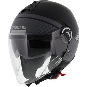 Caberg motorhelm Jet Riviera V4 Elite mat zwart antraciet grijs S