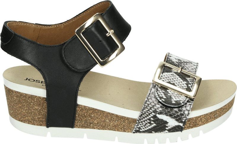 Josef Seibel - QUINN 02 - Sandalen - Zwart - Glad Leer - Rubber Zool