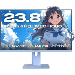 JAPANNEXT Gaming Monitor 23.8"" IPS Full HD (1920x1080) 120Hz 0.5ms Pastel Blauw | JN-IPS238G120F-HSP-BB