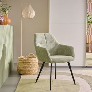 Eetkamerstoel Kaavi - Stof - Groen - 58 x 85 x 64 cm (BxHxD)